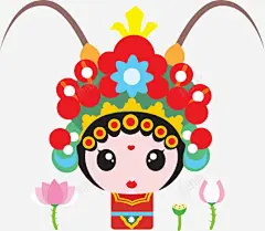 刀马旦国粹京剧Q版插画 创意素材