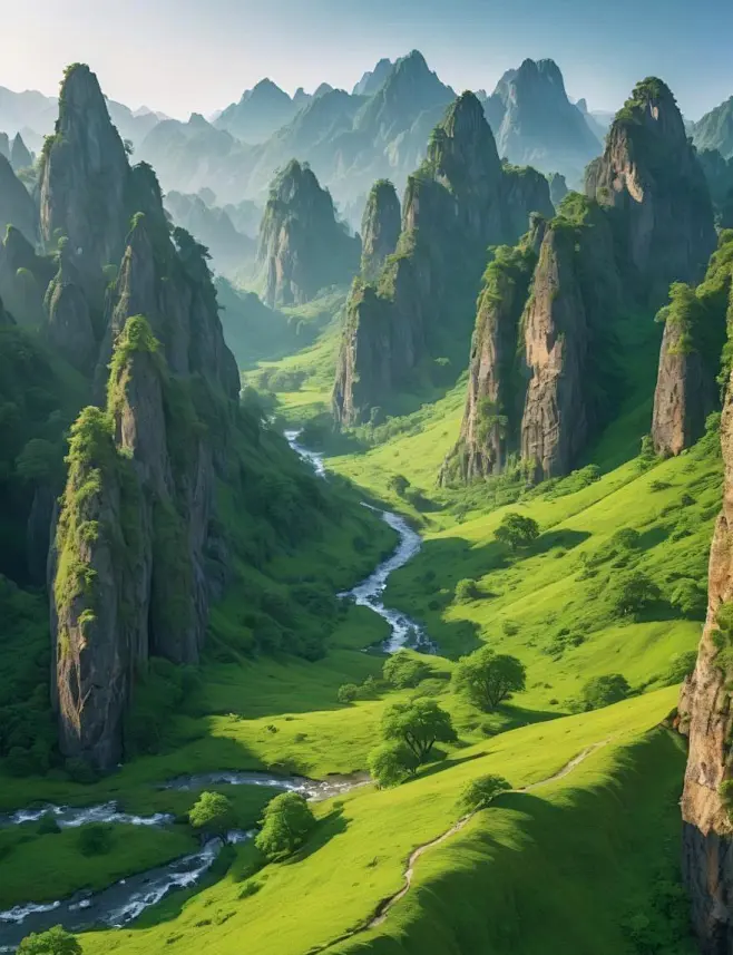 AI生成的一组山水风景作品...@杨威利870的动态-花瓣网