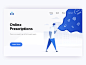 Online Prescriptions treatment medical service design flat people web illustrator