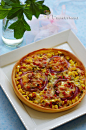 [【DIY新奥尔良烤肉披萨】健康版玉米粉脆底披萨：缤纷奥尔良鸡丁披萨]