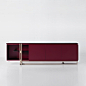 Apotema modern cupboard with leather panels - DIOTTI.COM