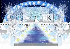 DK婚礼设计工作室 成都DK婚礼设计效果图---冰雪奇缘-婚礼手绘案例-DK婚礼设计工作室作品-喜结网
