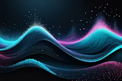 颗粒纹理未来感脉冲波科技背景图