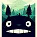 龙猫 My Neighbor Totoro (1988)：这两款艺术海报分别主打梅红色和草绿色，甜美温馨。可爱的卡通形象龙猫化身“地球母亲”的形象，两只耳朵被设计师巧妙衍化为松树造型。充分传达了《龙猫》人与大自然相依相生的电影主题。海报上方的太阳、富士山和远飞的大雁等造型元素则充满大和民族的特色。