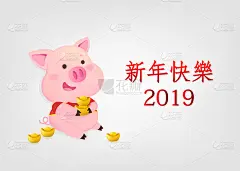 2019新年快乐!中国新年。猪年到了。农历新年快乐。