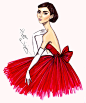 #Hayden Williams Fashion Illustrations  #Audrey 'Little Red Dress' by Hayden Williams