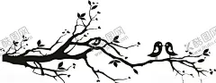 梅花小鸟 【酷图网】壁纸,雕刻素材,矢量图,硅藻泥用图,图案,梅花,小鸟