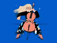Cello Player ！ graphic cello player musical instrument cello girl music draw design illustration