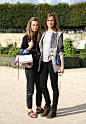 Jac and Caroline Brasch Nielsen after Valentino, Paris, October 2012