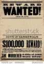 Vector vintage wanted poster template. All pieces are separated, including distressed overlays.-背景/素材,复古风格-海洛创意(HelloRF)-Shutterstock中国独家合作伙伴-正版图片在线交易平台-站酷旗下品牌