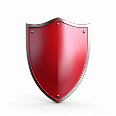 简约立体红色盾牌元素AI图