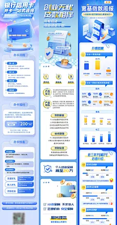 蓝色金融理财银行贷款保险公众号推文页面落地页长图PSD素材模板-淘宝网