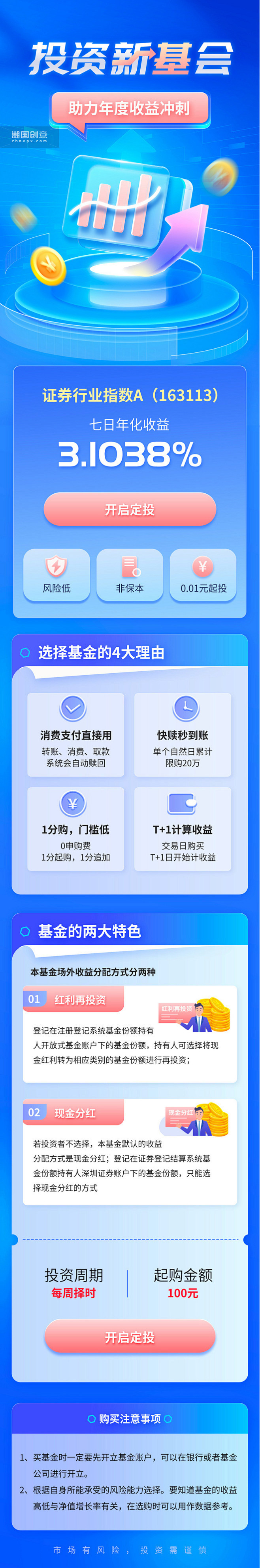 蓝色科技金融投资理财长图H5图片_潮国创...