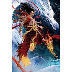 可爱途哪吒2海报壁纸魔童闹海周边敖丙二次元防水自粘超大装饰画贴纸画 NZ45竖图 60x40厘米