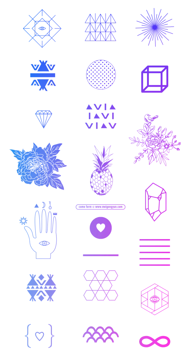 icon时尚个性另类的矢量图标合集包_PNG：-花瓣网