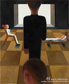Oskar Schlemmer是Bauhaus艺术家中的一位怪才，他的才华在舞蹈和舞台设计上展现得最淋漓尽致。但是这次在绘画馆里看到他的画，却觉得更加意味深长。他的人物形体与构图方式有浓厚的解构主义的建筑感，示意出神秘与思辨的内在氛围。背影与闭紧的双唇已经表明了默然的态度，却又用图形留下一个个线索。