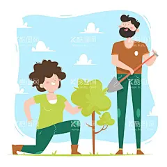 植树   - 源文件下载【酷图网】植树,种树,栽种树木,植树节,绿色环保,生态环境,植树造林