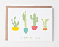 Thank You Card | Cactus Greeting Card | Southwest Cacti