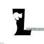L letter with a negative space dog logo Dog stock vector