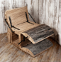利用废木头DIY一个超大的多变椅子！酷！抛光打磨后一定会很漂亮！