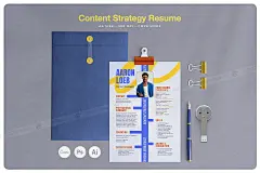 创意面试resume个人简历psd ai设计模板-向日葵资源站