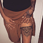 Sexy garter style mandala tattoo.: 