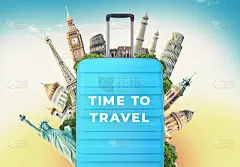 著名景点,地球形,绘画插图,塑胶,背景聚焦,多色的,天气,旅行,包,旅游