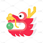Dragon head vector, Chinese New Year related flat 