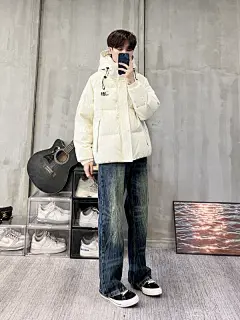 GURBAKS秋冬新款羽绒服男女潮牌高级感连帽保暖情侣宽松加厚外套-tmall.com天猫