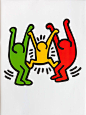 Keith Haring poster  Family green, yellow, red, 1985, 60 x 80 cm