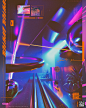 3dart c4d grunge interiordesign neon retrowave spaces Synthwave typography   vatash