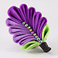 Purple Hair Clip Brooch Kanzashi Flower by DesignsInBlooms on Etsy@北坤人素材
