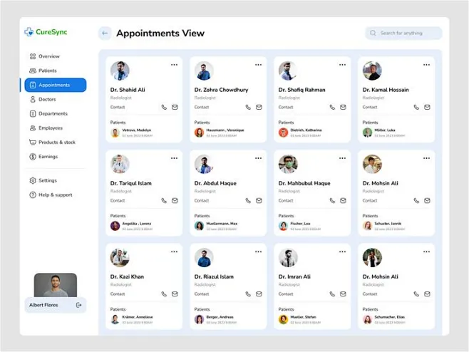 Appointments View Page - Medical Dashboard by Md. Bulbul Islam ...