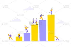 职业攀登和支持与给予帮助的商业概念平面风格设计矢量插图。