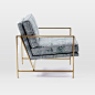 Metal Frame Chair, Luster Velvet, Dusty Blush: 