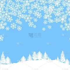 圣诞雪花空白的框架向量例证。贺卡冬季雪林背景与复制空间。新年快乐.