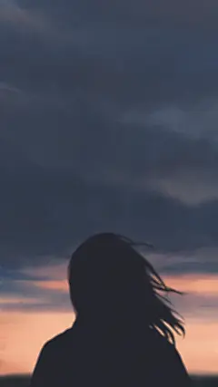 海边 日落 人物 背影 插画 头像 丧 