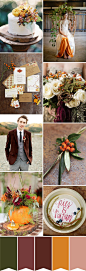 autumn wedding inspiration - Read more on One Fab Day: http://onefabday.com/autumn-wedding-colour-palette/