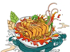 螺蛳粉  - 源文件下载【酷图网】国风螺蛳粉,美食,美味,餐饮,手绘,插画,螺蛳粉