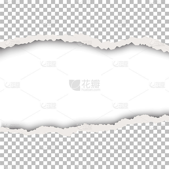 在透明的纸上撕开一个洞，有柔和的阴影。结...