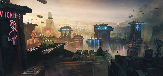 Cyberpunk City Rooft...