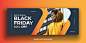 Black friday fashion facebook cover banner template Premium Vector