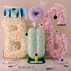 typography   abstract colorful Texture Design dreamy geometric Patterns illustrations 3DType fightforkindness