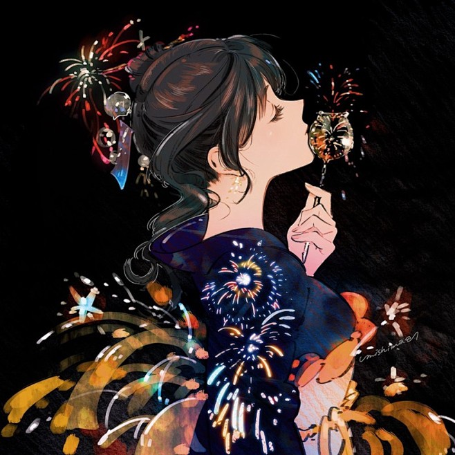 日系阳光美女插画图片