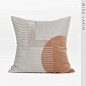 MISSLAPIN简约现代/靠包靠垫抱枕/米色橘粉色贴布绣绣线方枕腰枕