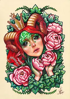 精美手绘复古风欧洲神话故事插画 (3)