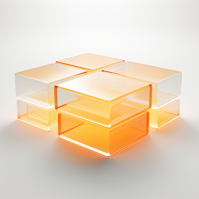 Isar0300 3d modeling white and light orange glass transparent s