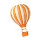 千库网_橙色卡通3D立体热气球_元素编号13406287