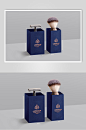 典雅蓝色化妆刷酒店品牌VI设计提案展示样机