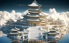 3d建筑古风建筑现代建筑素材图片